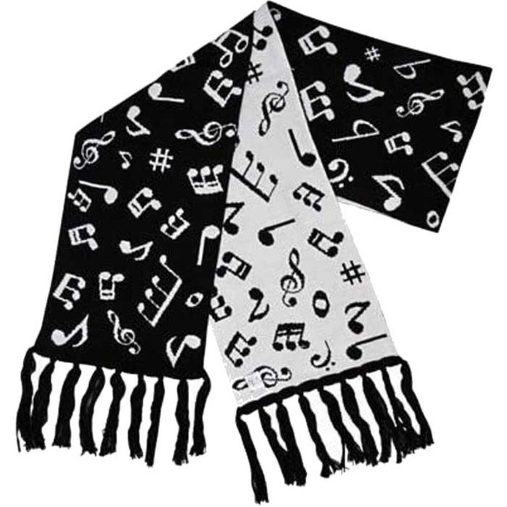 Music Notes Fine Knit Scarves, Size 66"X 9"